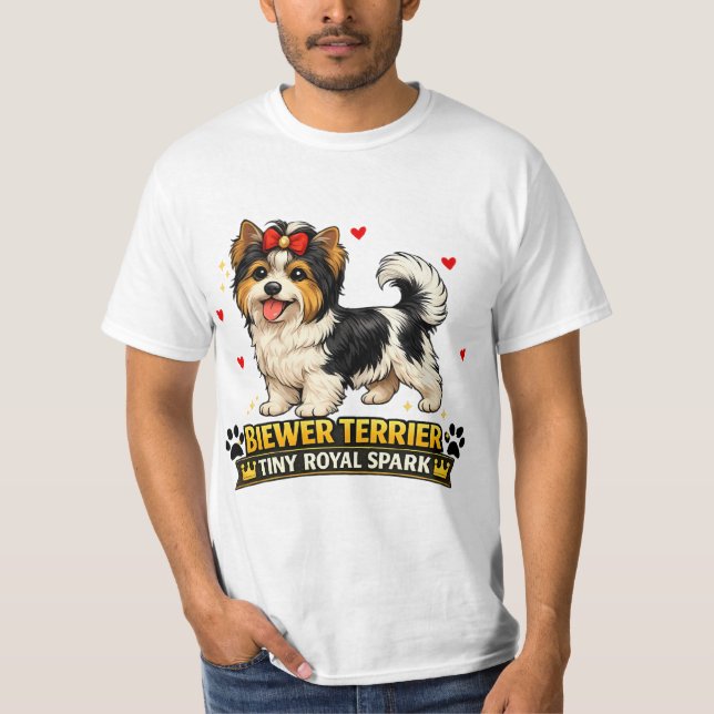 Biewer Terrier Hund Älskare T-Shirt | Söt Biewer H (Framsida)
