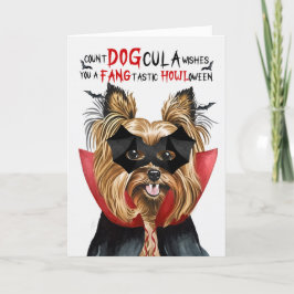 Biewer Terrier Hund Funny Count DOGcula Halloween Helgkort