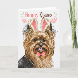 Biewer Terrier Hund i Bunny Öron för Påsk Helgkort