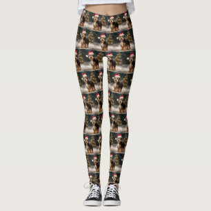 Biewer Terrier Hund i Snö jul Leggings