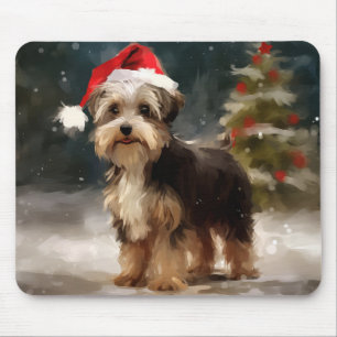 Biewer Terrier Hund i Snö Jul Musmatta