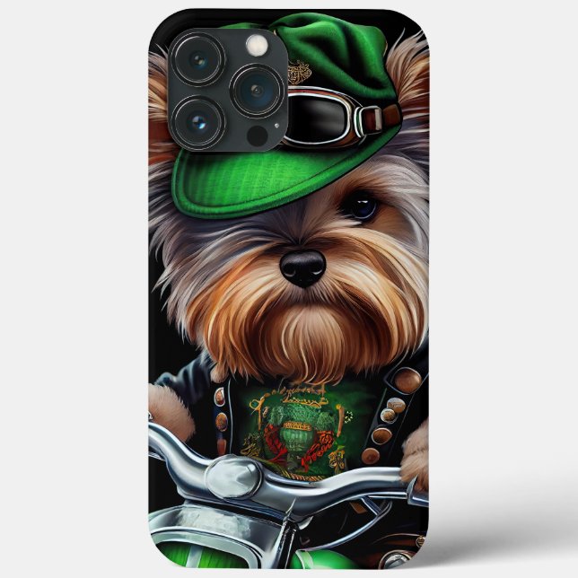 Biewer Terrier Hund Kör Cykel St. Patrick's Day (Baksida)