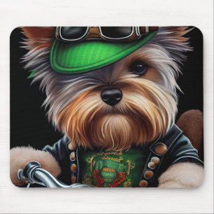 Biewer Terrier Hund Kör Cykel St. Patrick's Day Musmatta