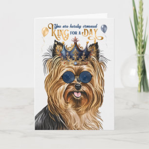 Biewer Terrier Hund Kung för dag Funny Birthday Kort