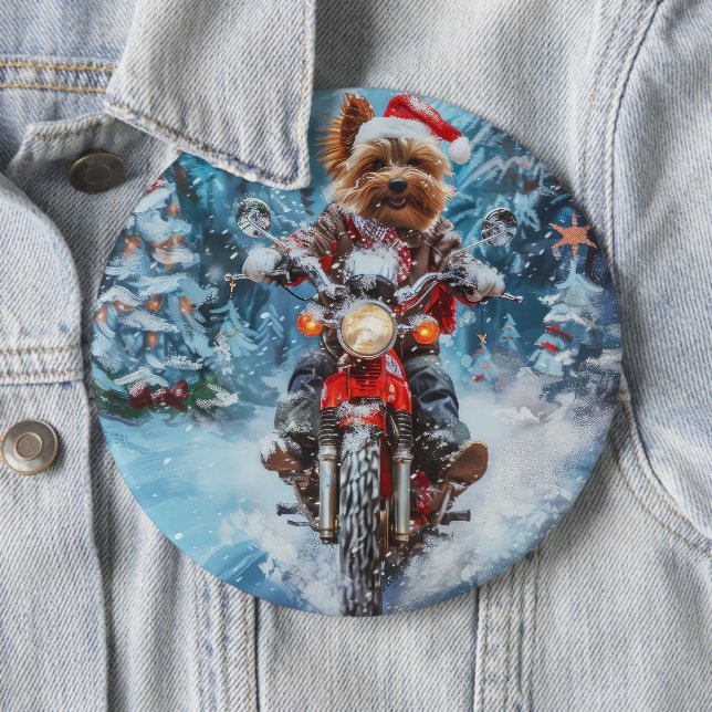 Biewer Terrier Hund Ridning Motorcykel Jul Knapp (In Situ)