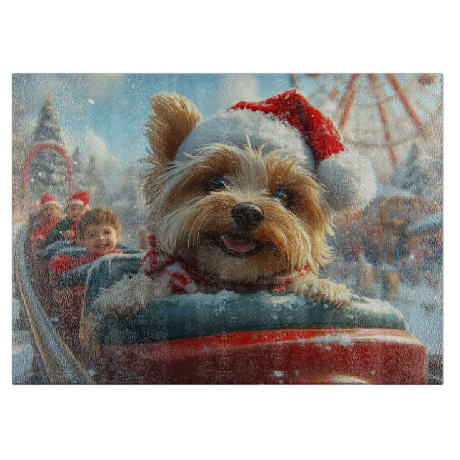 Biewer Terrier Hund Roller Underlägg jul (Framsidan)