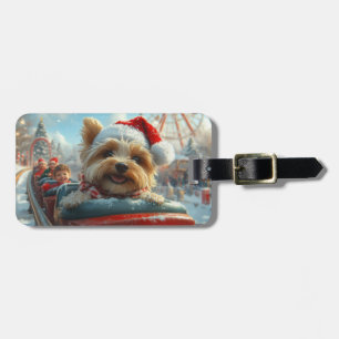 Biewer Terrier Hund Rulltrappa Jul Bagagebricka