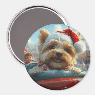 Biewer Terrier Hund Rulltrappa Jul Magnet