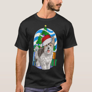 Biewer Terrier Hund Santa Julgran Decor Gift T Shirt