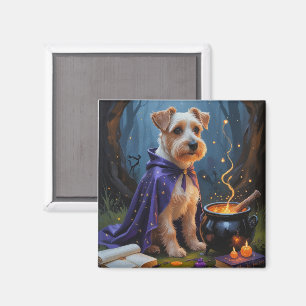 Biewer Terrier Hund Whimsical Halloween-målning Magnet