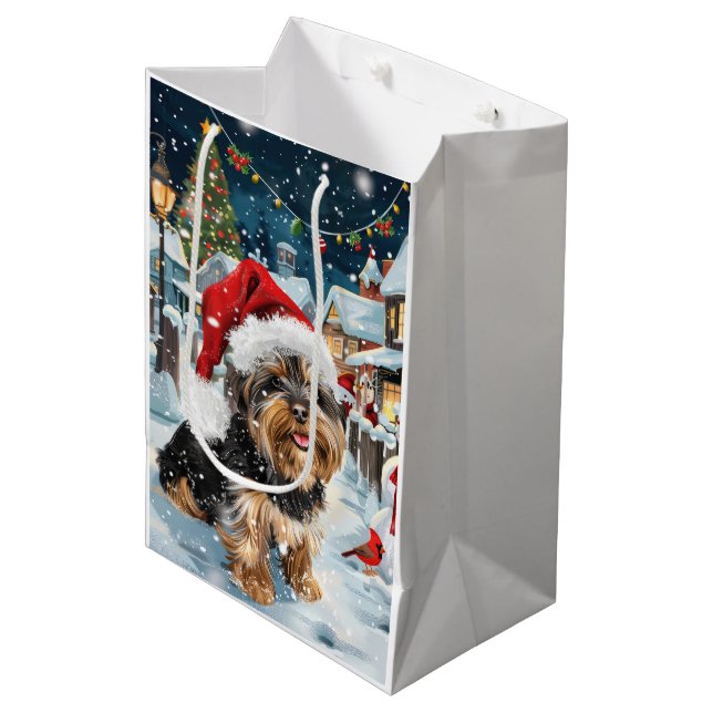 Biewer Terrier Hund Winter Wonderland jul Joy (Framsidan Vinklad)