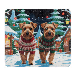 Biewer Terrier Hundar Jul Snö Holiday