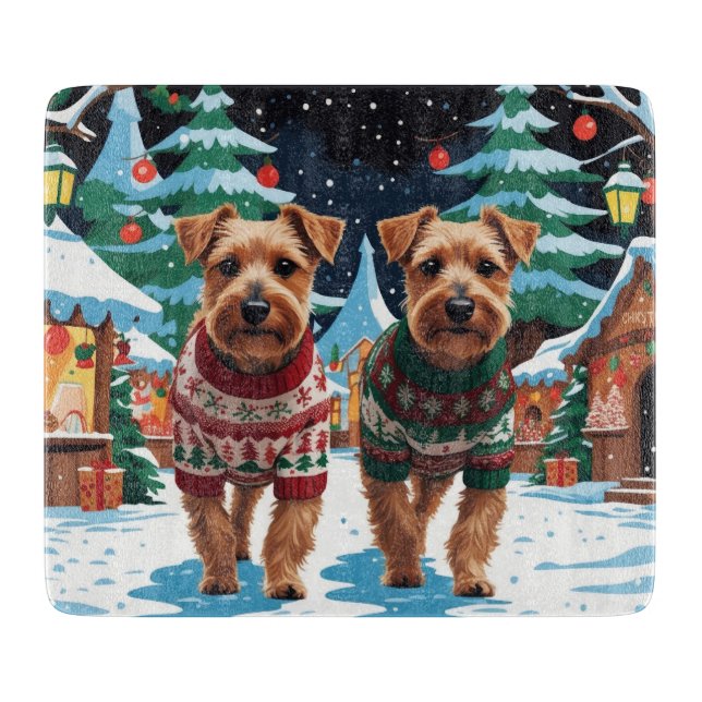 Biewer Terrier Hundar Jul Snö Holiday (Framsidan)