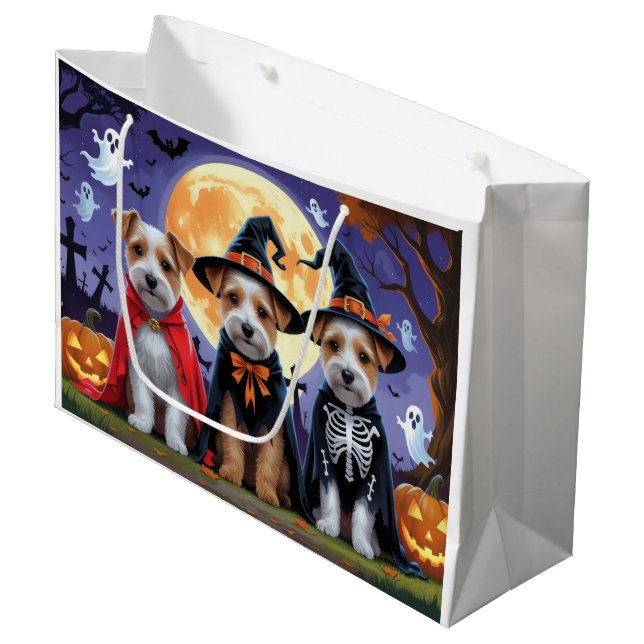 Biewer Terrier Hundar Pumpkin Halloween Funny (Framsidan Vinklad)