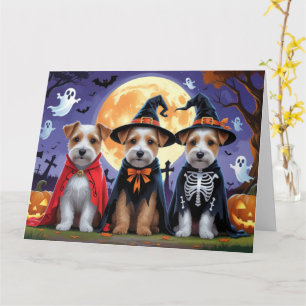 Biewer Terrier Hundar Pumpkin Halloween Funny Kort