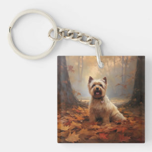 Biewer Terrier i höstlöv Fall Inspirera