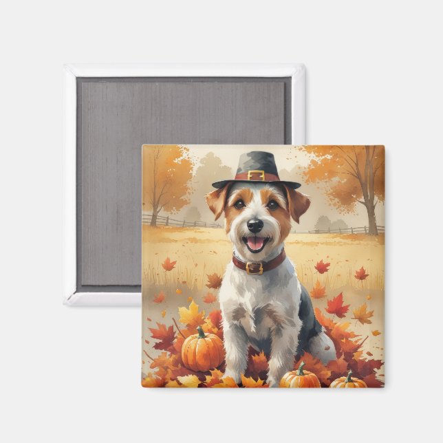 Biewer Terrier i höstlöv Thanksgiving konst Magnet (Front/Back)