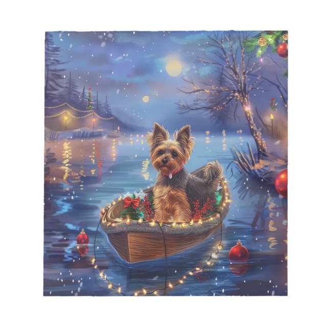 Biewer Terrier Julfestliga Resa Anteckningsblock (Framsida)