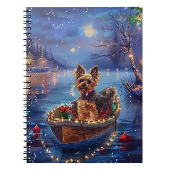Biewer Terrier Julfestliga Resa Anteckningsbok (Framsidan)