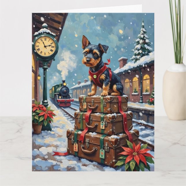 Biewer Terrier Julhelg Resa Kort (Framsida)