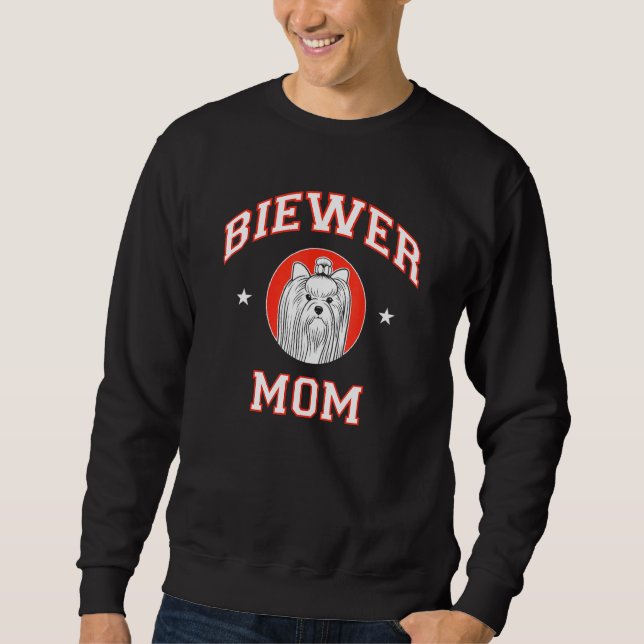 Biewer Terrier Mamma 1 Lång Ärmad Tröja (Framsida)