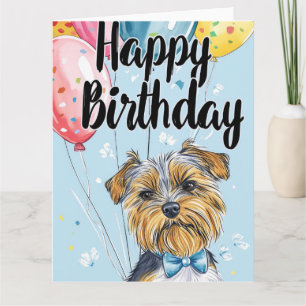 Biewer Terrier med ballonger Kort