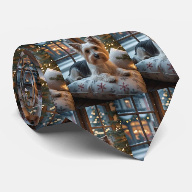 Biewer Terrier med julbelysning Holiday Slips (Rullad)