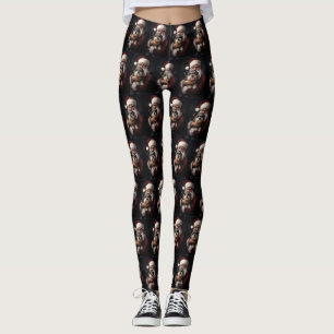 Biewer Terrier med Jultomten-julafton Leggings