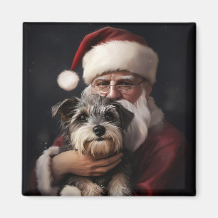 Biewer Terrier med Jultomten-julafton Magnet