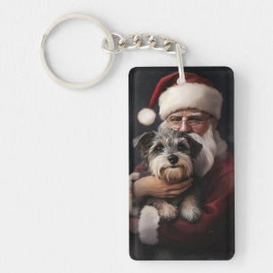 Biewer Terrier med Tomte Festlig jul