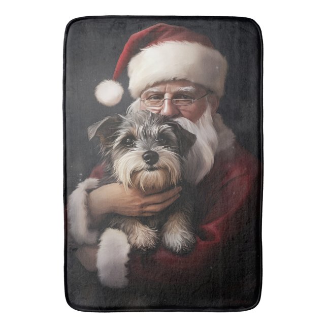 Biewer Terrier med Tomte Festlig jul Badrumsmatta (Framsidan (Vertikal))