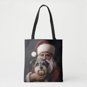 Biewer Terrier med Tomte Festlig jul Tygkasse
