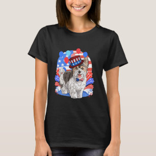 Biewer Terrier Merica 4:e juli American Flagga Pa T Shirt