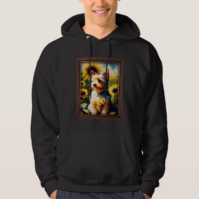 Biewer Terrier Painting Sunflower Flower Mom Women Hoodie (Framsida)