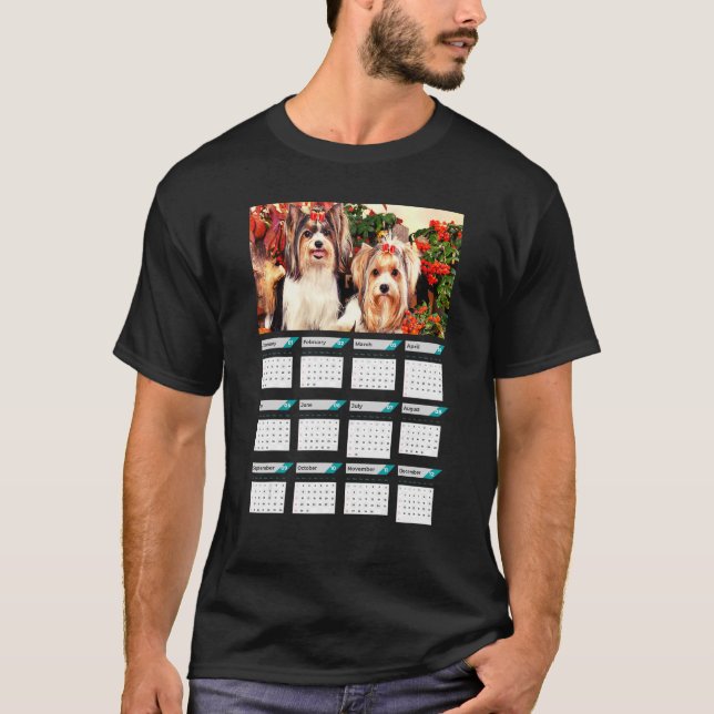 Biewer Terrier Puppies Calendar 2023 T Shirt (Framsida)