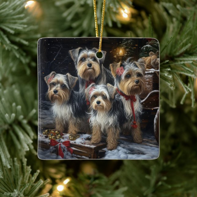 Biewer Terrier Snöig släde juldekoration (Träd)