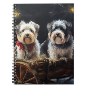 Biewer Terrier Snowy Sleigh-juldekretet Anteckningsbok