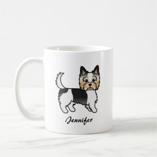 Biewer Terrier Sött Serieteckning Hund & Namn Kaffemugg