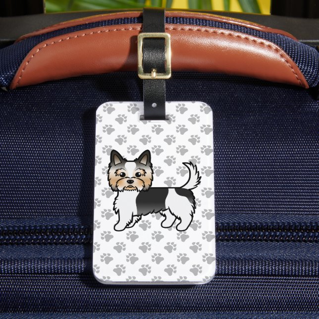 Biewer Terrier Sött Serieteckning Hund & Text Bagagebricka (Framsida Insitu 2)