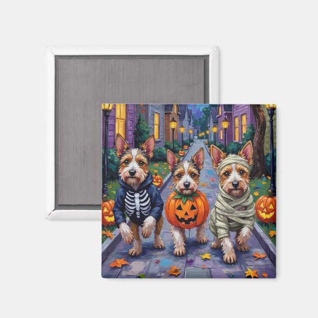 Biewer Terrier Trick-or-Treating Halloween Costume Magnet (Front/Back)