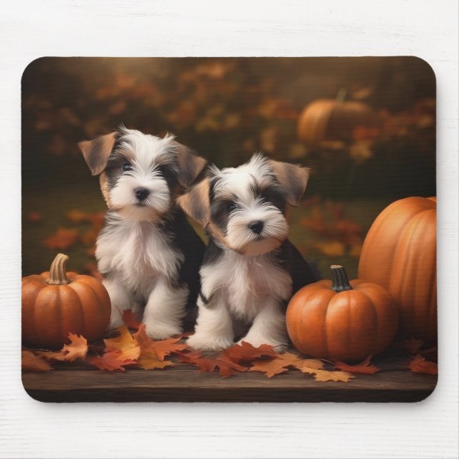 Biewer Terrier Valp Höstglädje Pumpa Musmatta (Framsidan)