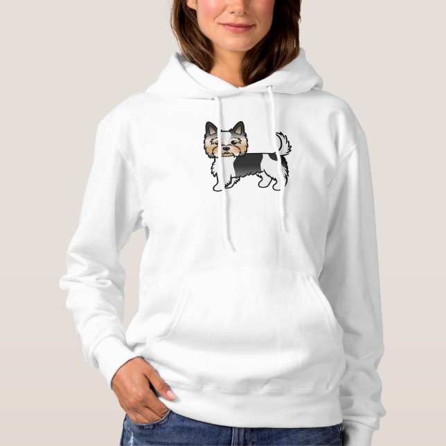 Biewer Terrier Yorkshire Terrier Cute Tecknad hund T Shirt (Framsida)