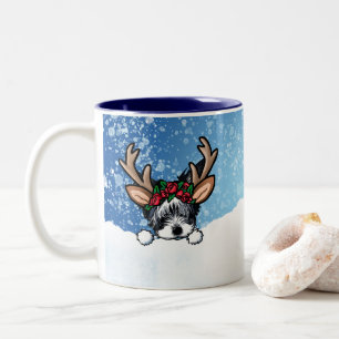 Biewer Yorkie Reindeer jul 2-Tone Mugg