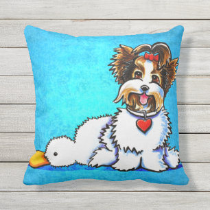 Biewer Yorkie Wanna Play Blue Kudde