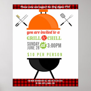 Biff Chill grill Fundraiser School PTO PTA välgöre Poster