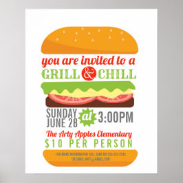 Biff Chill grill Fundraiser School PTO PTA välgöre Poster