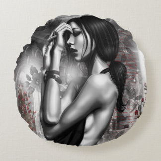 Biffey Round Throw Pillow Rund Kudde