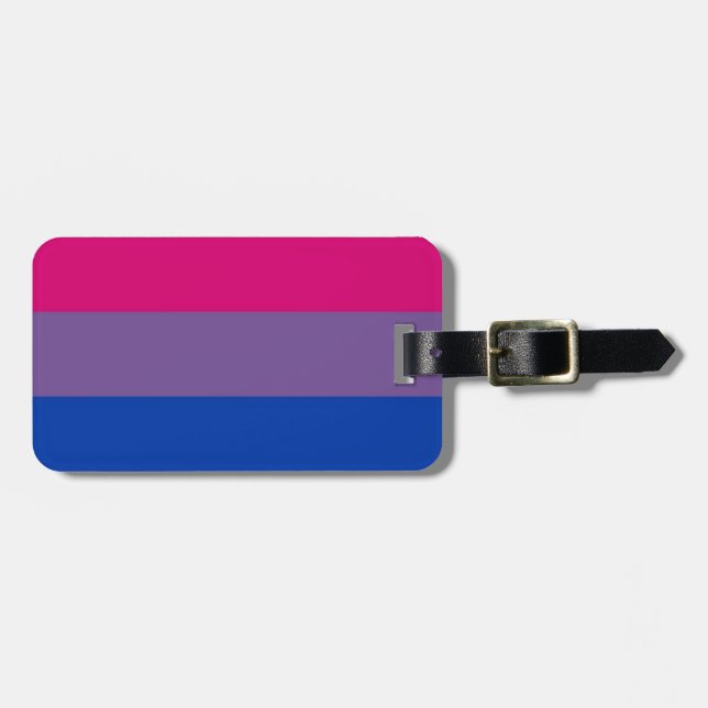 Biflaggaflugor för bisexuell pride bagagebricka (Horisontell Framsida)