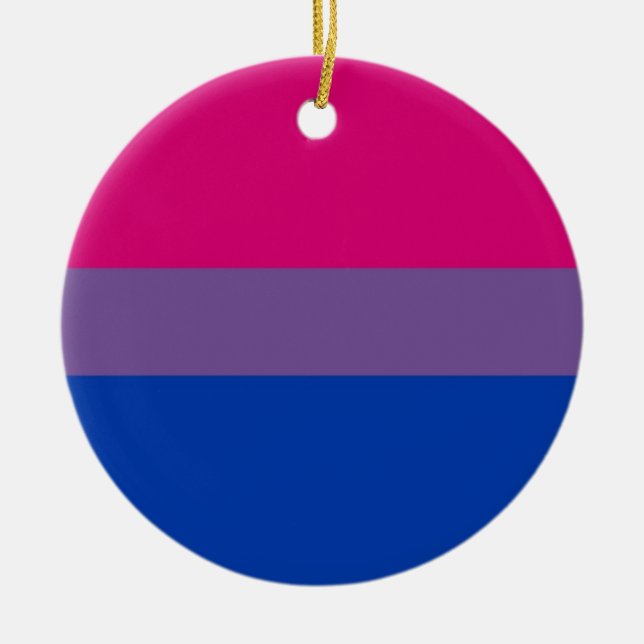 Biflaggaflugor för bisexuell pride julgransprydnad keramik (Framsidan)