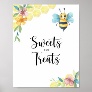 Biflod - godis och godsaker baby shower poster